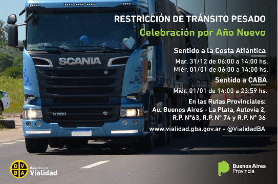 Restricción de camiones por la celebración del Año Nuevo