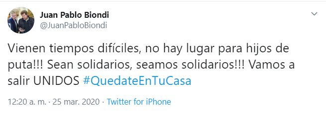 El secretario de prensa presidencial puteó en Twitter desbordado por el coronavirus