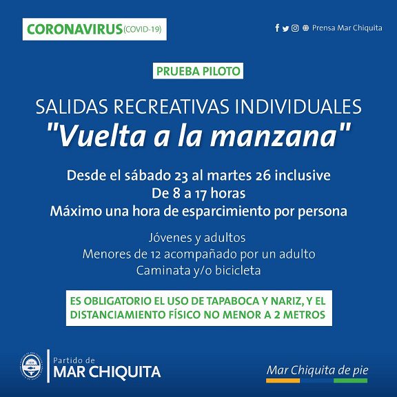 Paredi anunció una “prueba piloto” con salidas recreativas en Mar Chiquita desde el sábado hasta el martes