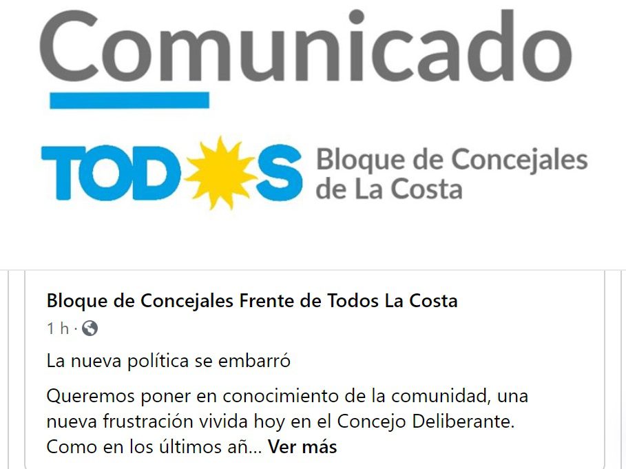 La Costa: Otro escándalo opositor en el Concejo Deliberante y Cambiemos duro poco.