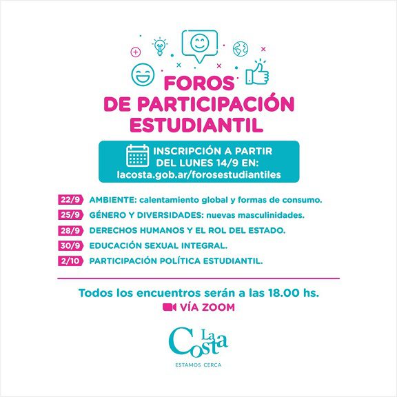 La Costa llevará adelante foros virtuales de participación estudiantil