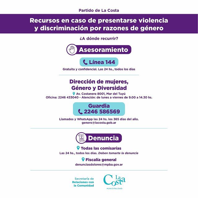 La Costa ofrece herramientas de acompañamiento a víctimas de violencia y discriminación de género