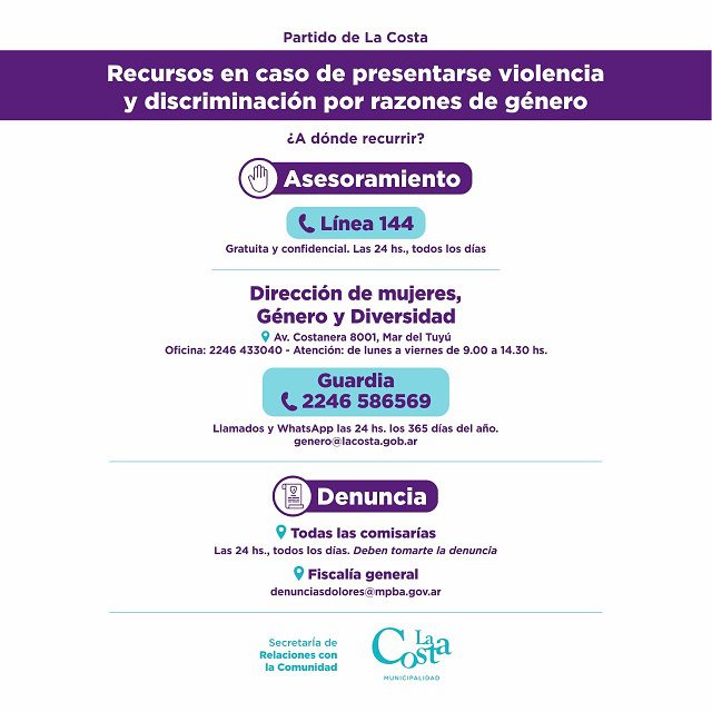 La Costa ofrece herramientas de acompañamiento a víctimas de violencia y discriminación de género