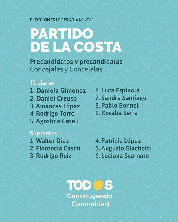 CRISTIAN CARDOZO PRESENTÓ UNA LISTA CONFORMADA POR VECINOS Y VECINAS DEL PARTIDO DE LA COSTA