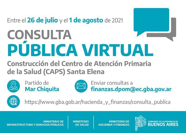 Consulta pública virtual: construcción del CAPS Santa Elena