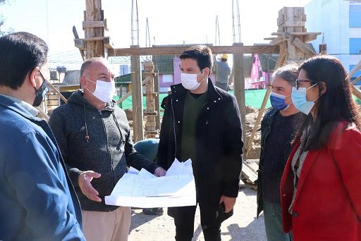 Cristian Cardozo recorrió los trabajos en la construcción de la nueva sede de Bellas Artes en Mar de Ajó