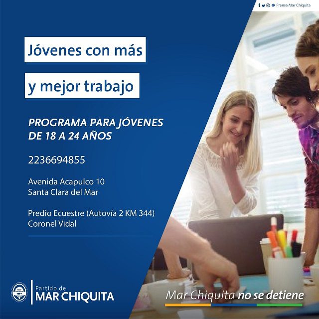 Se encuentra abierta la inscripción al programa «Jóvenes con más y mejor trabajo»