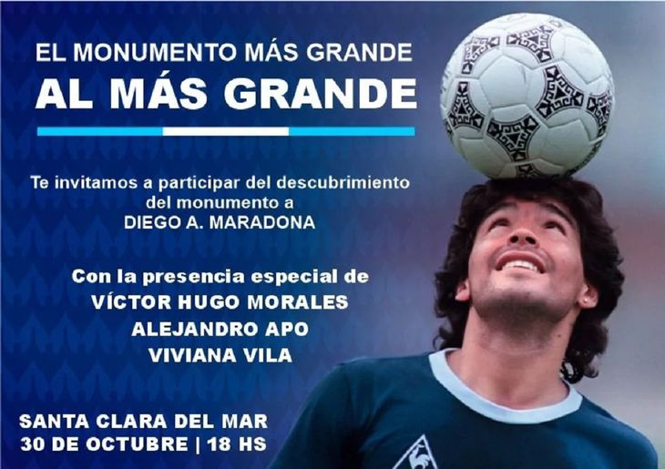 Santa Clara del Mar inaugurará un monumento de Diego Maradona