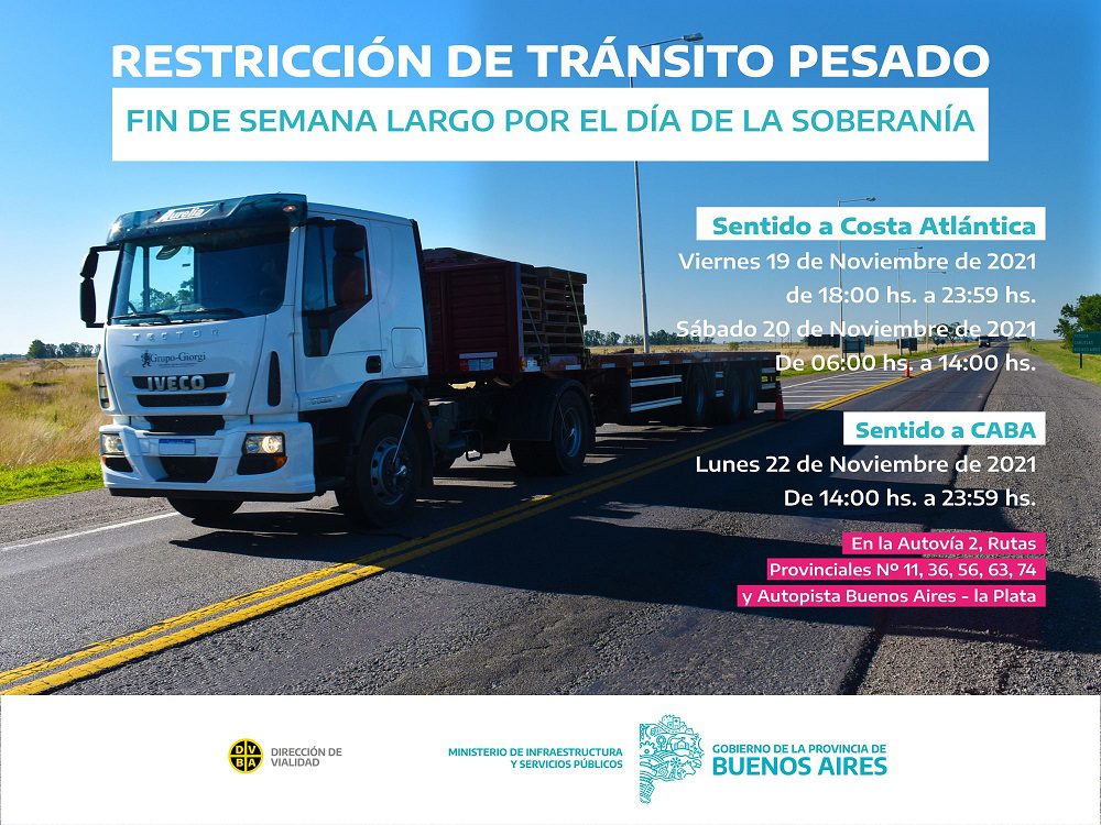 Restricción de camiones por el fin de semana XL