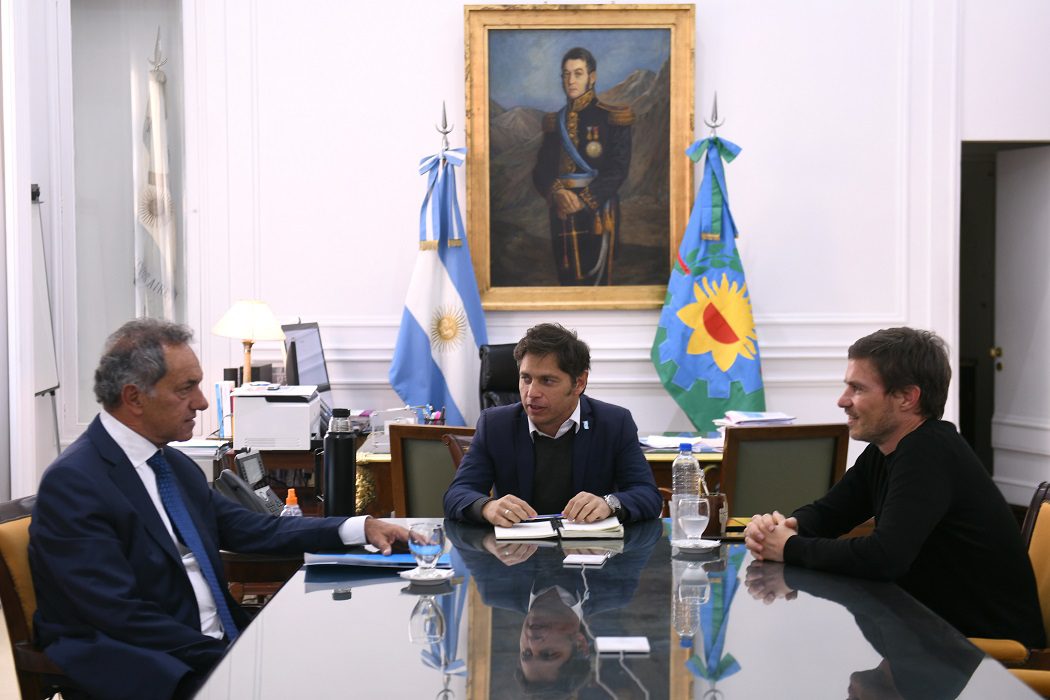 Kicillof recibió al nuevo ministro nacional de Desarrollo Productivo, Daniel Scioli