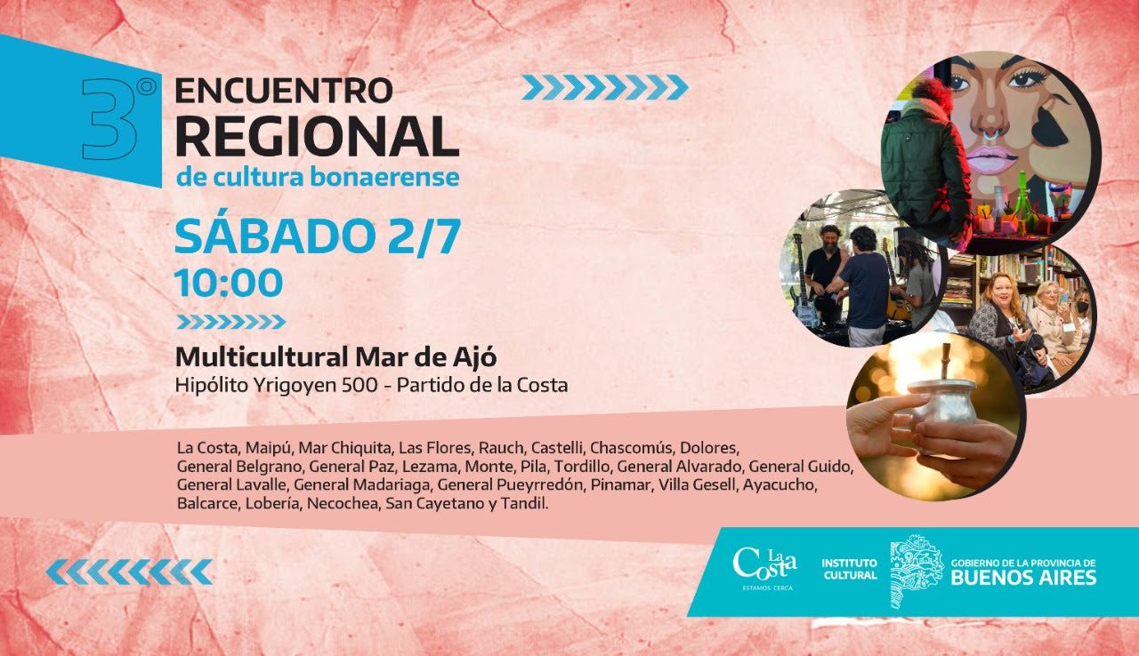 El Partido de La Costa recibe este sábado al Tercer Encuentro Regional de Cultura Bonaerense