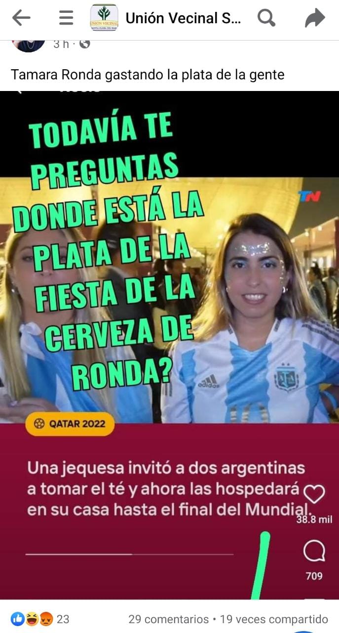 Hija de ex intendente de Cambiemos está en Qatar y aparecieron los memes en las redes