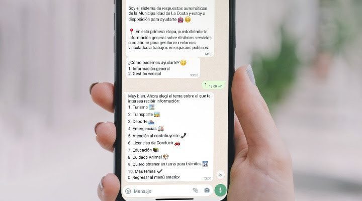 La Costa: “Hola Muni” la aplicación que permite realizar trámites y consultas de manera rápida y sencilla a través de WhatsApp