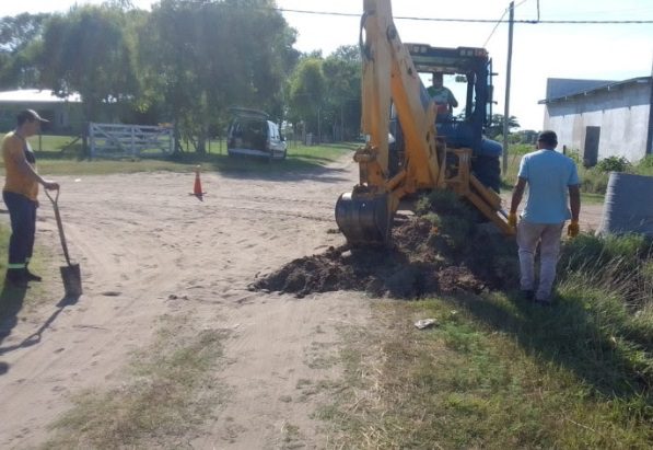 Instalaron nuevos tubos de drenaje en el Paraje Pavón